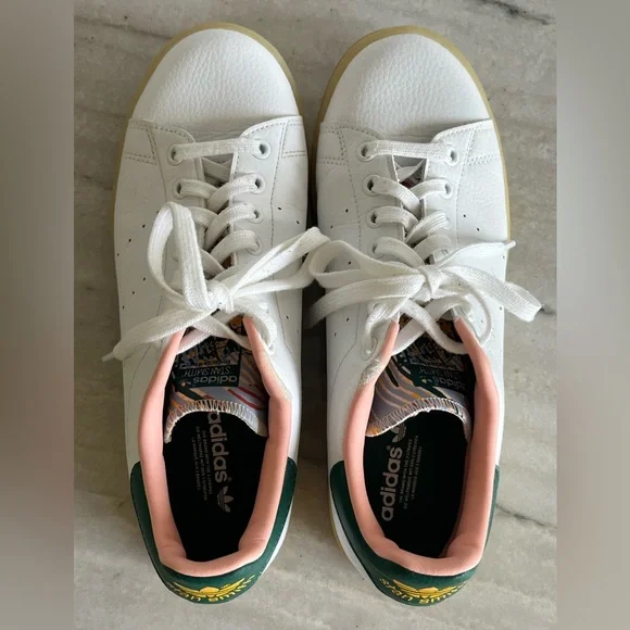 ADIDAS SNEAKERS TENNIS SHOES STAN SMITH 'White Collegiate Green' FZ3631 SZ 9.5 - Picture 3 of 13
